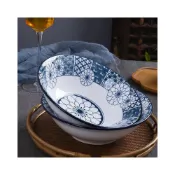 (店+)蘭之韻 斗笠碗 8吋 拉麵碗 泡麵碗 沙拉碗 湯麵碗 陶瓷碗 大碗公 藍調 青花 日式 和風 新中式 陶瓷 拌麵碗 乾麵