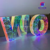 ▼⊙客製化 發光字 門牌 立體字 led發光字 亞克力 炫彩 星空字 定做 生日快樂 KTV酒吧 氣氛 道具 手舉牌