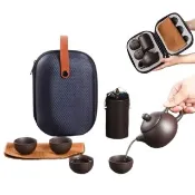 【Life365】泡茶組 旅行茶具組 紫砂陶茶壺套裝 茶具組 茶壺 隨身茶具 泡茶壺 泡茶杯 露營用品(RS1179)