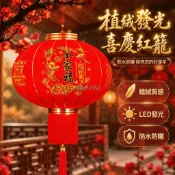 台灣出貨✨ 植絨紅燈籠 春節大門口掛飾 陽臺門庭裝飾 全家福年年有餘 防水防曬流蘇吊墜 2026新春佈置
