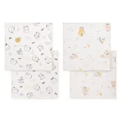 【奇哥】Chic a Bon 天絲紗布手帕 30x30cm 4入(紗布巾 方巾 口水巾 餵奶巾 洗臉巾 拍嗝巾)