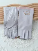 喜挖2店 【喜挖】防曬半指美甲手套防紫外線女夏薄款純棉開車騎行防滑透氣露指觸屏