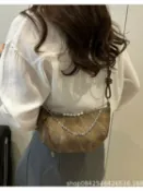 喜挖2店 百搭流行超火小眾包包女2025新款時尚百搭斜後背包單肩餃子包牛角包