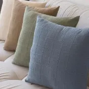 【KOTI 日安生活】日系無印風素色格子織紋抱枕套45*45cm不含枕心(黑白灰藍綠咖沙發靠枕靠墊套腰靠墊)