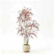 諾行  仿真綠植紅葉南天竹 1.8M高端室內輕奢落地大盆栽 落地擺件 中古風仿真植物