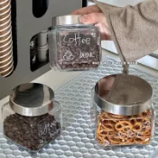玻璃密封罐方形五穀雜糧儲物罐零食防潮茶葉咖啡豆幹貨食品保存罐 JCGL