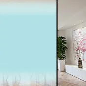 森活選物 【雙向噴砂漸變】裝飾玻璃膜 玻璃貼紙 辦公室玻璃 護欄玻璃 隔間玻璃 漸層藍 防窺隱私 磨砂質感 免膠靜電貼 易撕不留殘膠