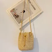 | 花苞包 I 夏日渡假風水桶包•可調節式背帶•可斜背•拉菲草