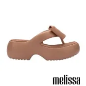 Melissa-雲朵蝴蝶結夾腳厚底拖鞋-卡其色