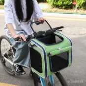 寵物車用包 寵物車載籠 寵物車籃 車載寵物籃 新款寵物包 外出便攜手提出行雙肩包 防水北歐風自行車車載貓包狗包 5XUQ