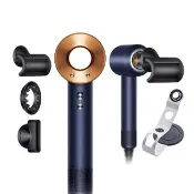 【dyson 戴森】HD08 Origin Supersonic 吹風機 溫控 負離子(普魯士藍) 附三頭組