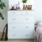 EASY HOME-2.6尺二小三大抽斗櫃~秋香+白色