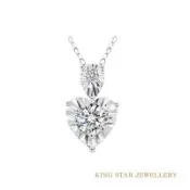 King Star GIA 30分 D VVS2 3EX 天然鑽石 水滴x心型項鍊 (八心八箭 完美車工)