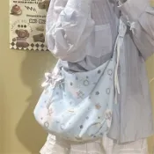 💖ins百搭挎包✨~小衆設計少女抽繩餃子包百搭學生通勤單肩揹包逛街旅行輕便斜挎包