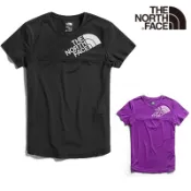 【The North Face 美國】女吸濕排汗短袖T恤 紫紅 黑 北臉運動短T 排汗衣 3V6O8NX 3V6OJK3