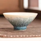 臺灣現貨結晶釉高檔主人杯單杯湖綠斗笠杯家用陶瓷專用杯品茗杯子