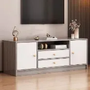 【E家工廠】120公分電視櫃 TV櫃 高腳電視櫃 收納電視櫃 客廳櫃(056-電視櫃120公分（莫蘭迪灰色）)