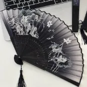 古風扇子複古折扇新中式可折疊素雅小扇子中國風女漢服舞蹈扇竹扇