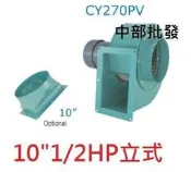 『中部電機』10“ 1/2HP 6P 多翼式送風機 鼓風機 排風機 排油煙機 低噪音 餐廚專用 炒台風車 百葉風車