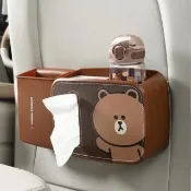 【LINE FRIENDS】熊大莎莉車用椅背置物盒收納盒車用垃圾桶(車用收納)