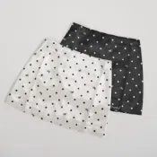 (店+)【Sharkhead】現貨 短裙 波點 蝴蝶結 滿版 緞面 絲綢 黑色 米白 點點 辣妹 迷妳裙 包裙 窄裙 附安全褲