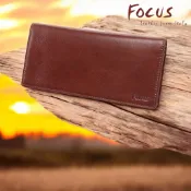 【寧寧精品】台中35年老店 Focus馬鞍皮牛皮2折式2摺式有大鈔暗袋夾層 咖啡色男長夾 皮夾 錢包 FTB3696