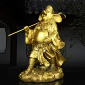 協貿國際日用品生活3館 純黃銅豬八戒擺件銅豬天蓬元帥神像天蓬元帥銅像生肖豬家居裝飾品