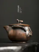 協貿國際日用品生活9館 云南建水紫陶茶壺純手工堆雕枝條手抓壺工夫茶具紫砂壺泡茶器寶瓶