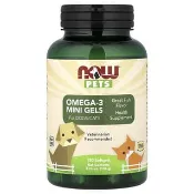 【iHerb】NOW Foods, 寵物，Omega-3 迷你凝膠，適合狗/貓，魚，150 粒軟膠囊，3.74 盎司（106 克）