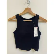 🌸闆娘二手服飾🌸二手衣 日係品牌 Uniqlo  BRA TOP 削肩短版背心 黑色 女款 二手女裝