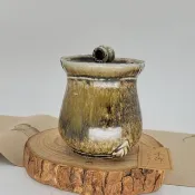 手作柴燒葫蘆竹節小茶倉280c.c.自然落灰茶覺精品【欣田手作】
