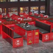 48h出貨丶工業風酒吧桌椅組合奶茶店咖啡廳清吧餐廳復古鐵藝貨櫃卡座沙發