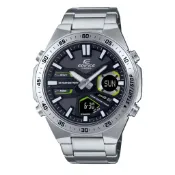 CASIO EDIFICE 運動雙顯不鏽鋼電子錶 十年電池 多功能 100米防水 黑/深藍/淺藍 EFV-C110D