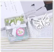 ◎花語人造花資材◎＊特價蝴蝶流蘇書籤禮盒＊婚禮小物~送客禮~工商贈品~文具~二次進場