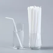 🌈食品級白色單隻獨立吸管一次性批發彎曲飲料可樂王老吉細塑料商用臺灣出貨