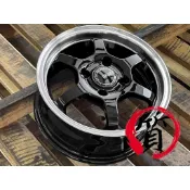 【五股泓越經銷】全新 泓越 MAXX 鋁圈 14吋 M838 亮黑車邊 類TE37 輕量化 六爪 深唇 海拉風
