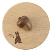 日本製手作橡果杯蓋(山毛櫸) 兔子🐰_YUMEKOBO夢工房 手作杯蓋 杯蓋 杯子 馬克杯 木杯蓋  兔年禮物 木蓋 兔
