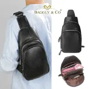 【BAGGLY&CO】查理時尚潮流頭層牛皮後背包胸包 男生 男用 男款 男生後背包 胸包 男 男用後背包 男背包 男胸包
