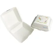 (店+)盒作社 公版連體漢堡盒 單組100入  漢堡/外帶餐盒/一次性餐盒/免洗餐具/環保餐盒/夜市/擺攤/邊走邊吃