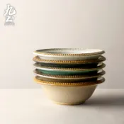 九土復古手工粗陶餐碗日式粗陶米飯碗送禮家用湯碗麵碗創意加厚陶瓷食器單個碗盤器皿可微波碗手工碗料理碗情侶對碗CJR0538