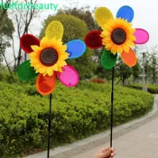 Funny Wind Spinner Colorful Garden Decor Sunflower Windmill