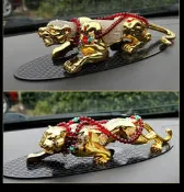 qoo 汽車金錢豹擺件 創意高檔鑲鑽保平安車內飾品擺設(大號請拍數量二)