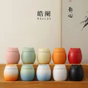 無聲文創 皓闌家用小萌貓茶葉罐粗陶瓷儲物罐子密防潮擺件封創意個性小茶倉