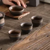 銀聯網日用品生活館 功夫茶杯品茗杯單杯陶瓷單只單個主人杯小號粗陶聞香杯茶具小茶杯