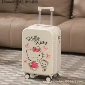 【森野精選】限時免運 新款2025 拉桿箱20寸 可登機免托運 18寸行李箱 HELLOKITTY卡通 可愛黑色庫旅行箱