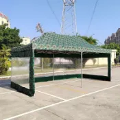 [開立發票]  戶外車棚 戶外防曬棚 户外帐篷四脚透明摆摊 挡雨加粗折叠 大伞三面围 四脚遮阳棚