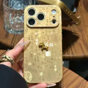 美力達旗艦店 百福圖金馬華為mate80手機殼 新款 nova14pro電鍍15pura80金色 WDSWSJK