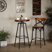和居工造 免運 公司貨 吧台桌椅組 站立桌 陽臺飲料奶茶咖啡店酒吧可升降高腳小圓形桌 實木吧臺桌 椅子商家用 可開發票 全館五折 工廠現貨直銷 新品特價 z11081