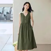 【K.W.】韓國空運一件式天使誘惑造型背心洋裝(小香風/輕量涼感/背心/休閒/日系/通勤/渡假)