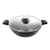 (店+)【cheaper 居家】PERFECT 日式黑金鋼鴛鴦鍋33CM (附蓋) IKH_35033 湯鍋 火鍋 不沾鍋 圍爐